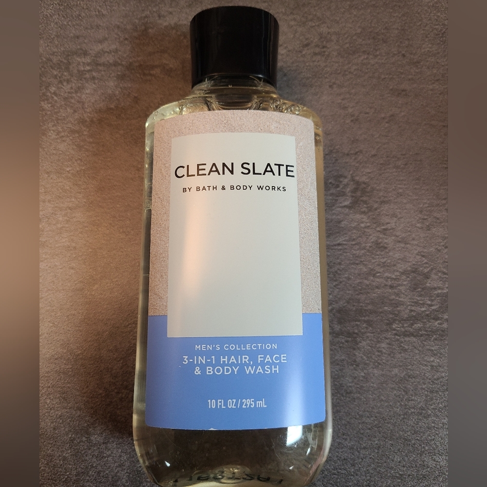 BBW Men's Clean Slate 3 in 1 Hair Face Body Wash Citrus Sandalwood Sage 10fl oz
